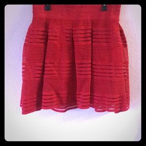 Red, puff out skirt